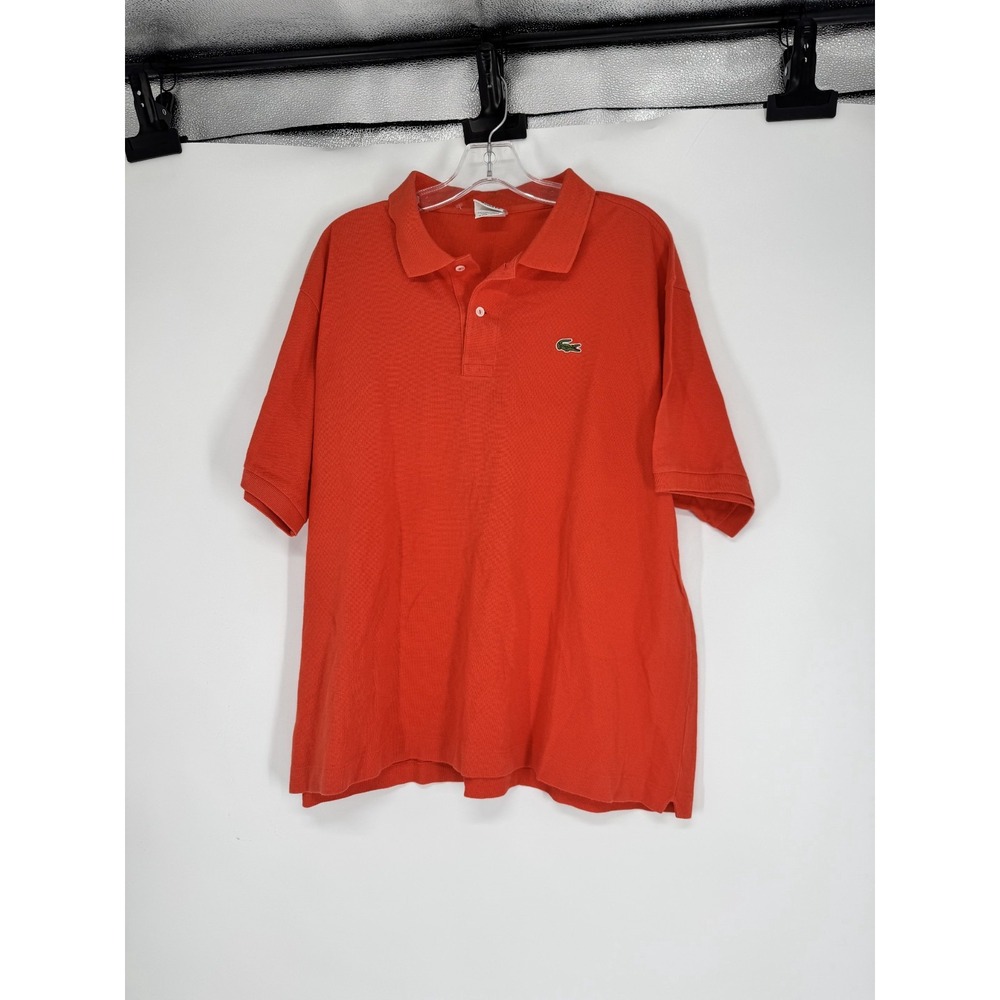 Lacoste Polo Shirt Mens 8 3XL Neon Orange  100% Cotton Classic Fit Short Sleeve